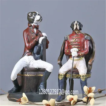 

Cute Puppy Statue Simulation Animal Gentleman Dog FRENCH BULLDOG Creative Retro Resin Home Decor Action Figure Toy BOX P1316