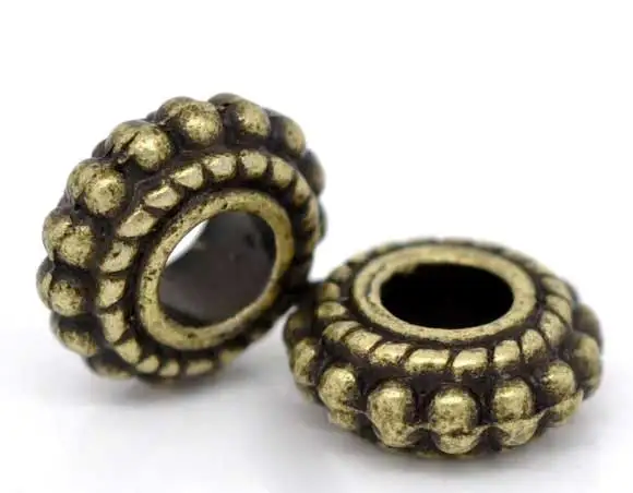 

Zinc metal alloy Spacer Beads Round Antique Bronze Dot Pattern Color Plated About 8mm Dia,Hole:Approx 3mm,20 PCs