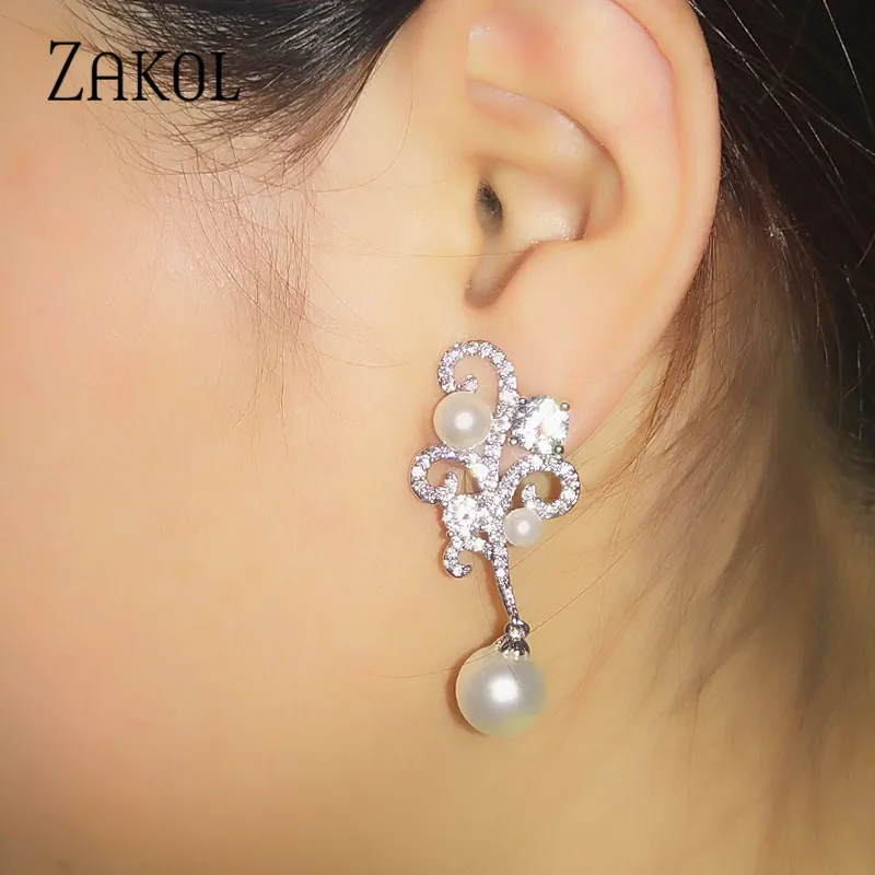 Женские серьги ZAKOL элегантные капельки в Корейском стиле с искусственным