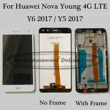 Для huawei Nova Young 4G LTE/Y6 /Y5 MYA-L41 ЖК-дисплей кодирующий преобразователь сенсорного экрана в сборе/только сенсорный/с рамкой