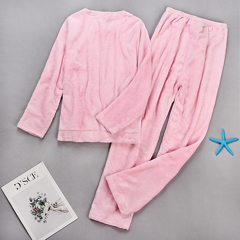 Женские пижамы, осень и зима, пижамный комплект, женская одежда для сна с длинным рукавом, фланелевый теплый милый топ+ штаны, пижама, женская пижама