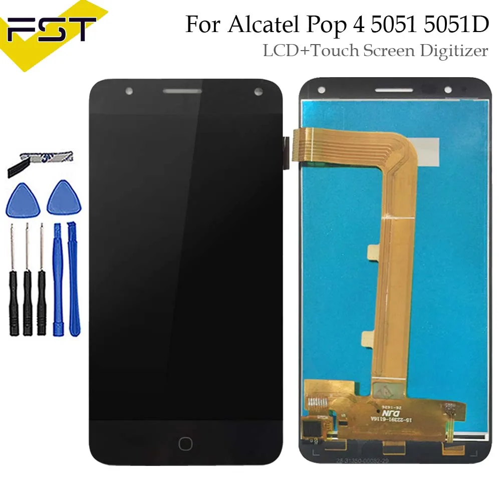 

For Alcatel Pop 4 lcd 5051 5051D 5051X 5051J 5051M OT5051 LCD Display Screen with Touch Screen Digitizer Panel Assembly+Tools