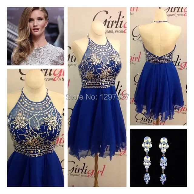 Short Blue Halter Dress