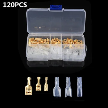 

120Pcs Crimp Terminals Insulated Seal 2.8/4.8/6.3mm Electrical Wire Connectors Crimping Terminal Connector Kit