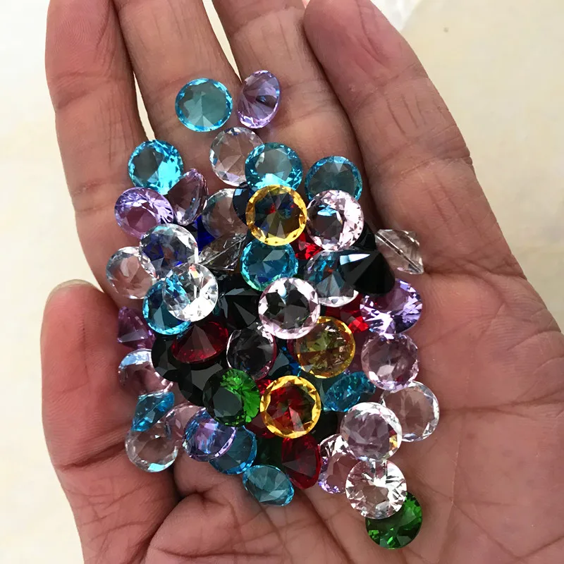 

10MM 80pcs Dimeter Crystal Diamond Rainbow Glass Beads Feng Shui Sphere Crystals Decorative Craft Gift Wedding Home Vase Decor