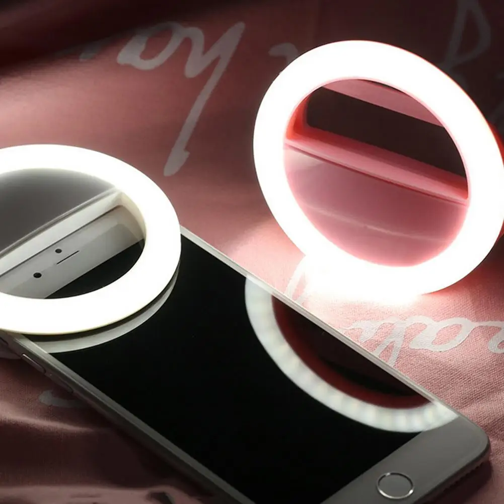 Rechargeable Selfie Ring Light Portable Flash Led Camera Phone Photography Enhancing Photography for Smartphone iPhone Samsung