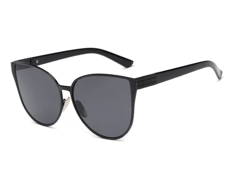 VEVAN, модные солнцезащитные очки "кошачий глаз", женские, брендовые, дизайнерские, Ретро стиль, UV400, солнцезащитные очки, женские, зеркальные, oculos, женские, s, Роскошные - Цвет линз: Black frame