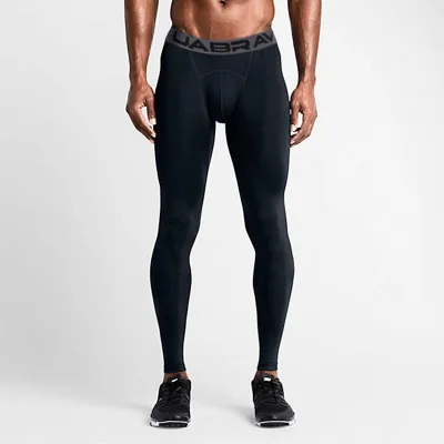 Новинка, мужские компрессионные обтягивающие штаны для баскетбола, мужские спортивные штаны для бега, бега, фитнеса, тренажерного зала, спортивные лоскутные леггинсы, штаны - Цвет: black
