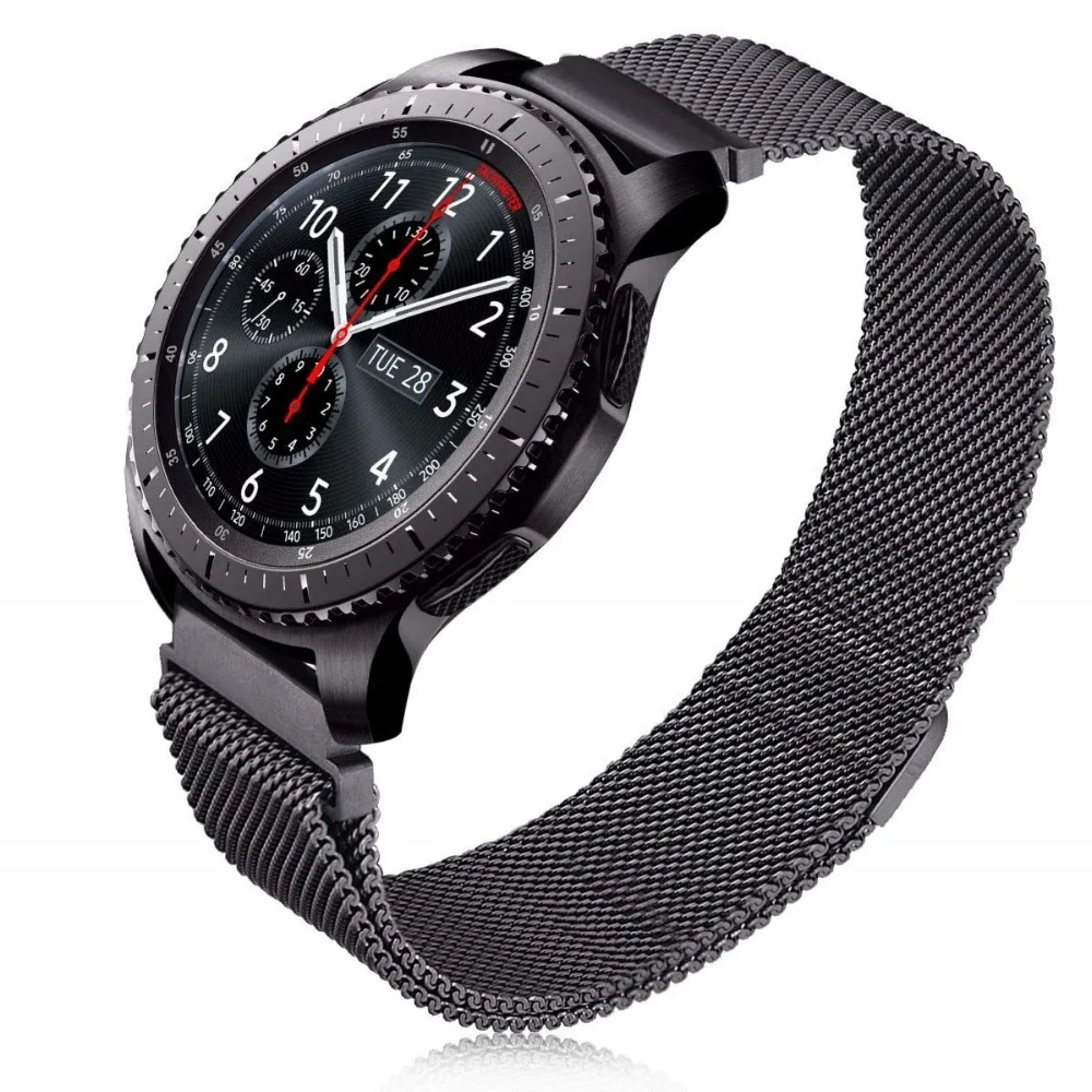 22 мм 20 мм Миланская петля для samsung gear S3 Classic/S3 Frontier/galaxy watch 46 мм 42 мм регулируемый ремешок из нержавеющей стали