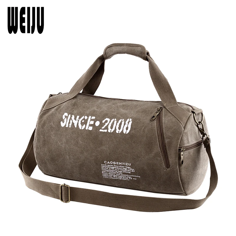 

WEIJU Canvas Men Travel Bag 2017 New Brand Cylindrical Bag Fashion Men Travel Bags Casual Bags Bolsa Feminina
