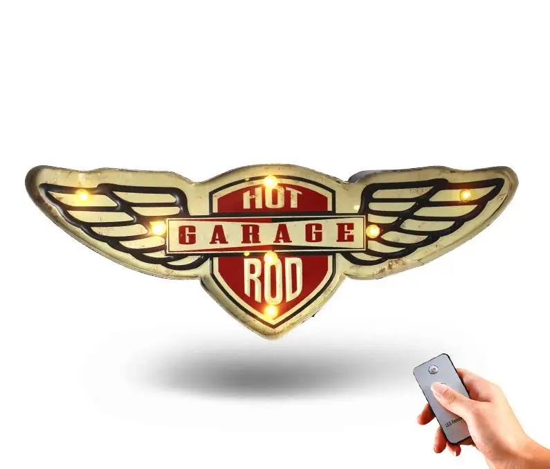 GARAGE Hot Rod светодиодный неоновые вывески домашний бар паб настенный Декор Ретро табличка вывеска винтажная декоративная живопись подвесная металлическая пластина N049 - Цвет: Remote control