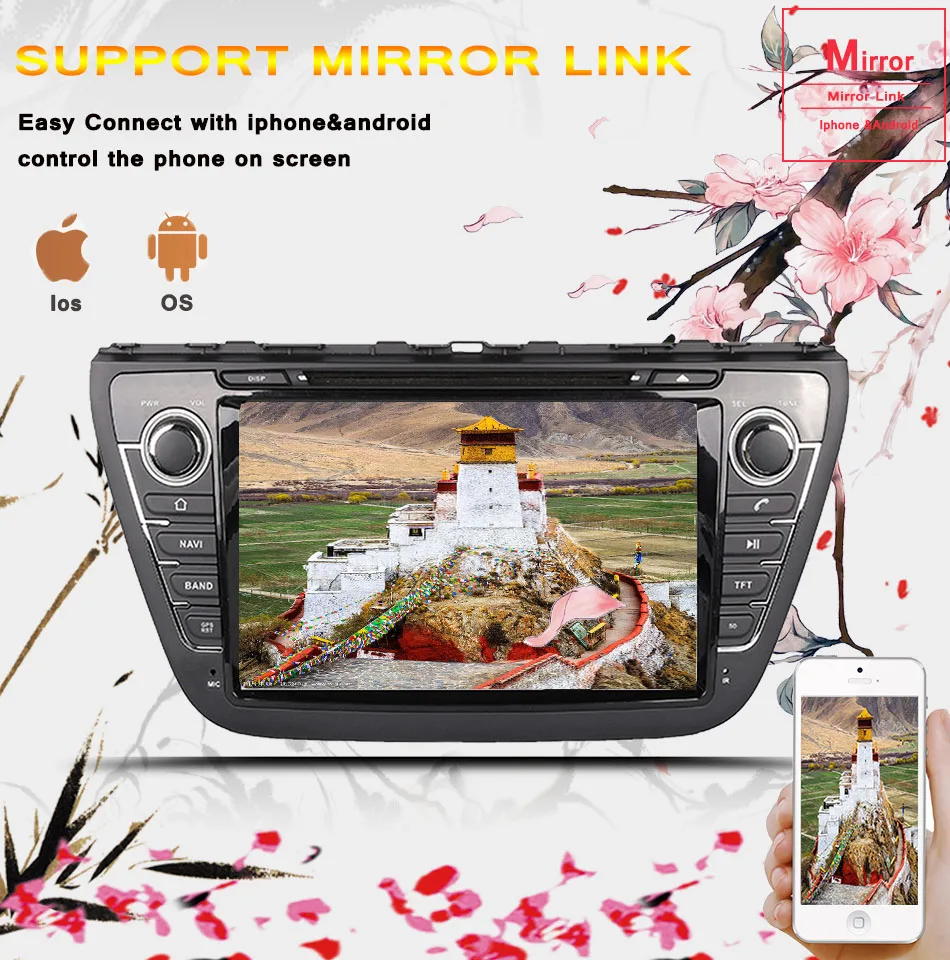 Top Octa Core Android 9.0 4G+64G car Autoradio music video pc tablet headunit with 3/4g wifi gps glonass For Suzuki S-Cross SX4 2014 5