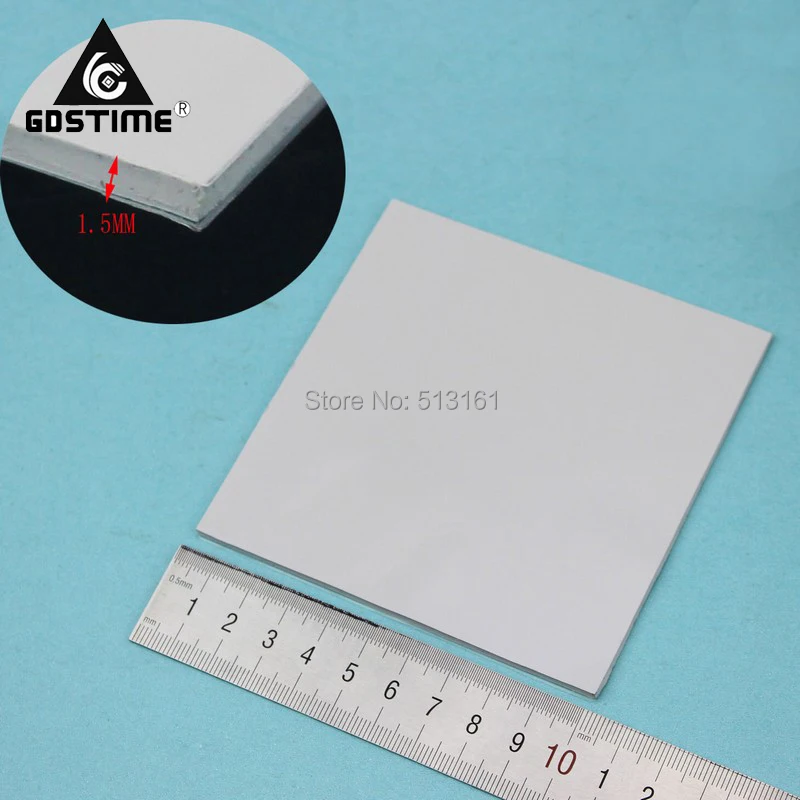 

2 Pieces 100mm*100mm*1.5mm Computer Heatsink Chip Cooling Conductive Thermal Pad