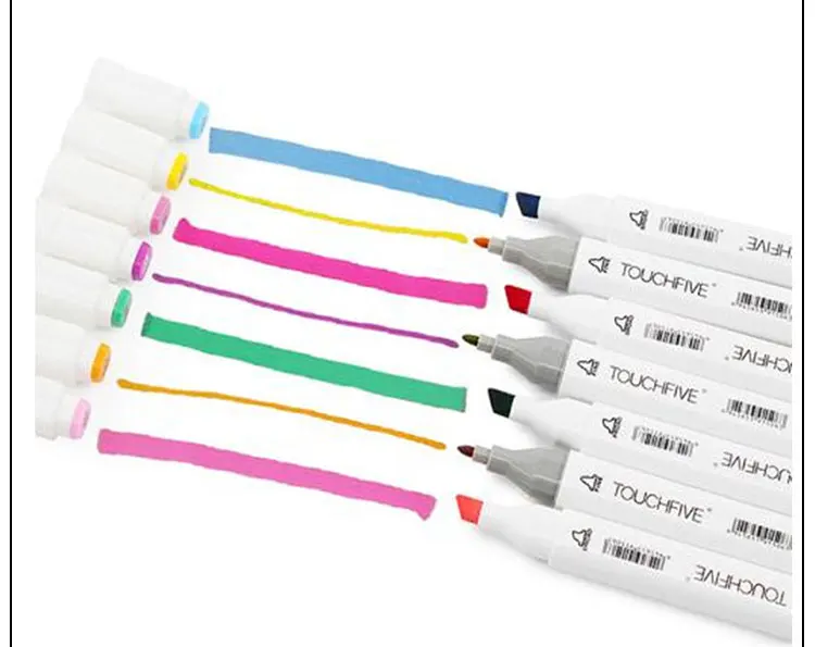 TOUCHFIVE 24/30/36/40/48/60/80 цветов графический маркер комплект маркеры для набросков и рисунков с двухголовой арт ручки с красками принадлежности для рисования