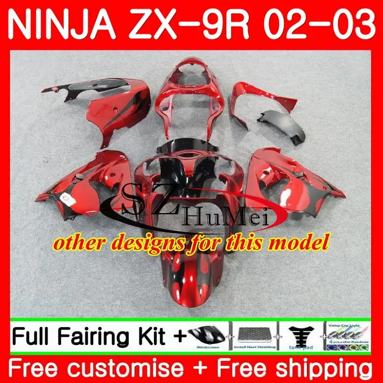 Корпус полностью синий для KAWASAKI NINJA ZX 9R 02 03 ZX900 900 ZX9 R 17SH10 900CC 9 ZX9R 2002 2003 комплект