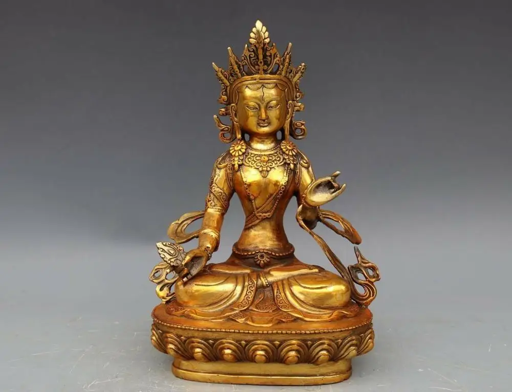

Copper Bronze White Tara Guan Yin Kwan-yin Boddhisattva Goddess Buddha Statue