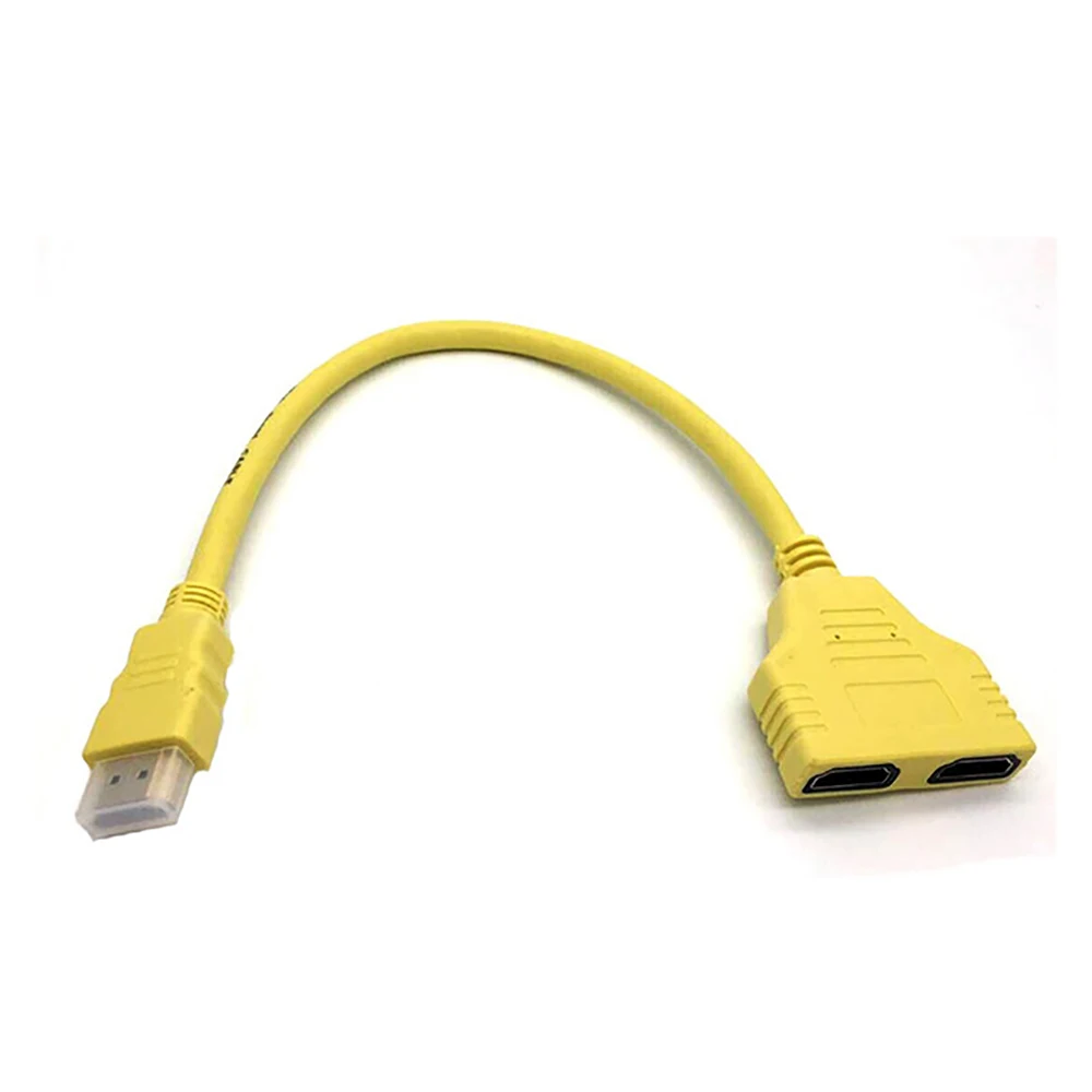 Цвет: желтый Новинка 1080P 1/2 сплиттер HDMI мужской на женский 2 HDMI кабель 1 в 2 Выход HDMI адаптер для видео компьютера DVD tv HD tv - Цвет: Цвет: желтый