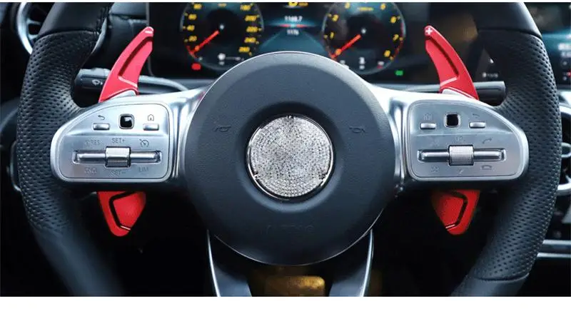 Автомобильный Стайлинг рулевое колесо сдвиг весло расширение рычаги Замена наклейки для Mercedes Benz A класс A180 A200 аксессуары - Название цвета: Red