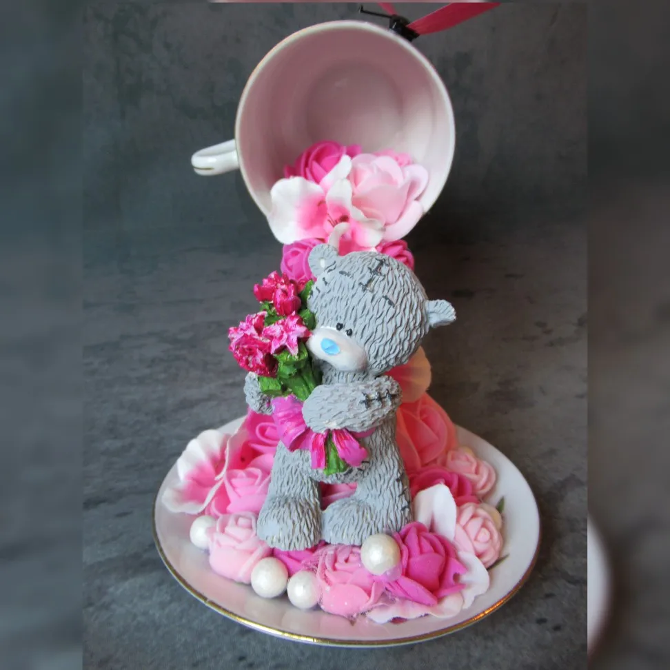 DIY 3D Craft Molds Teddy Bear with Flowers shape Animals silicone Mold Christmas Cake Decoration Tools Soap Mold Bakeware Crafts
