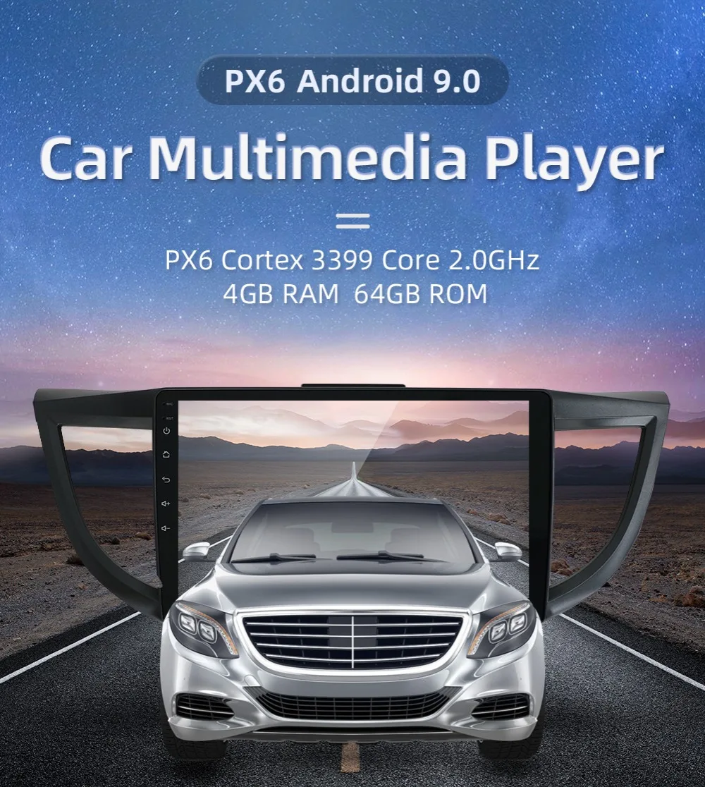 Excellent Bosion newest PX6 4G+64G For Honda CRV CR-V 2012 Car Radio Multimedia Video Player Navigation GPS Android 9.0 2din 2 din car dvd 1