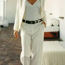 Изготовленные на заказ цвета слоновой кости женские костюмы с остроконечным лацканом костюмы для женщин две кнопки деловые женские костюмы