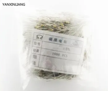 

1000PCS 1/6W = 1/8W 1K 1000 ohm Carbon Film Resistor 0.125W 5%