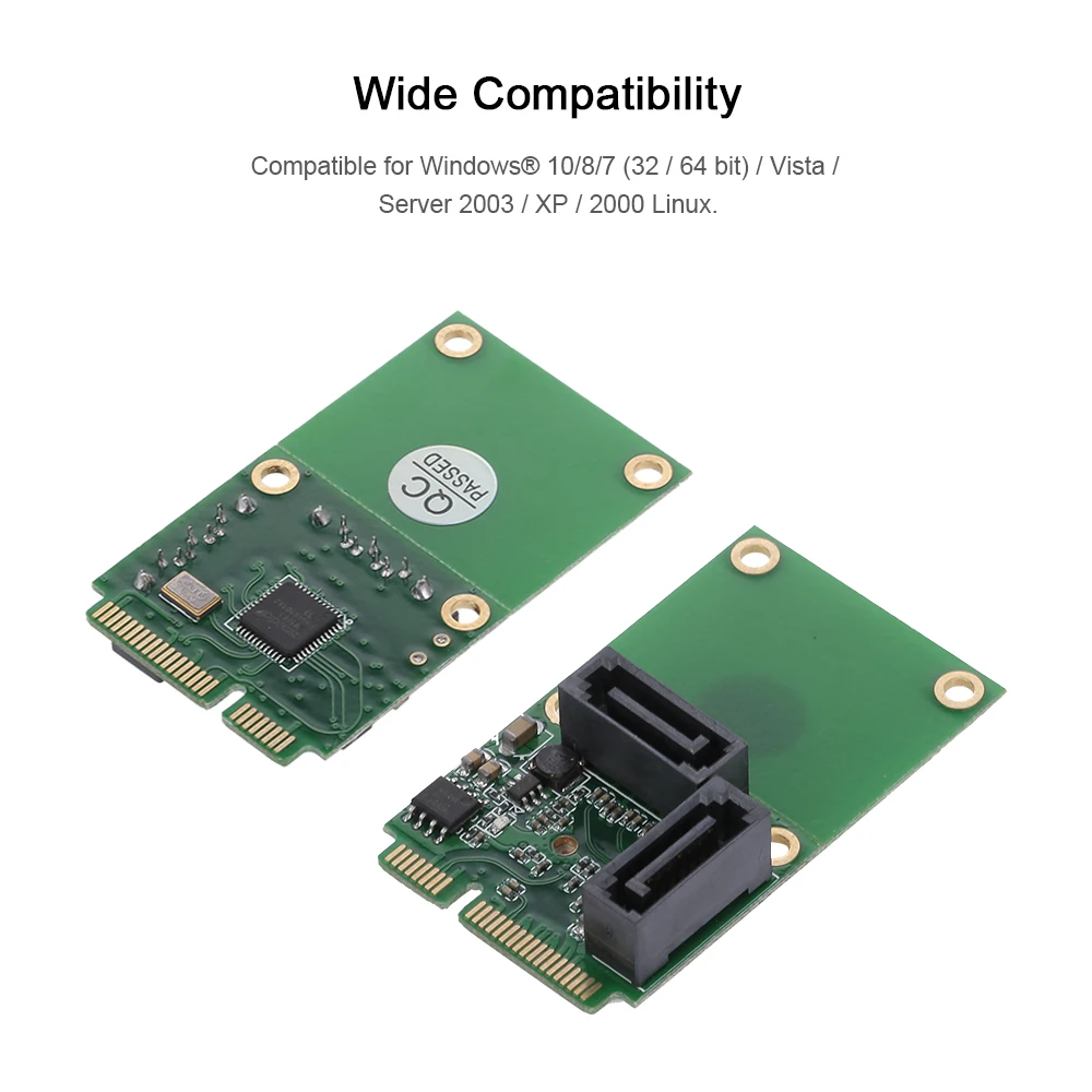 Плата расширения Mini PCI E на SATA3 мини адаптер PCIE для жесткого диска 2 порта порты sup