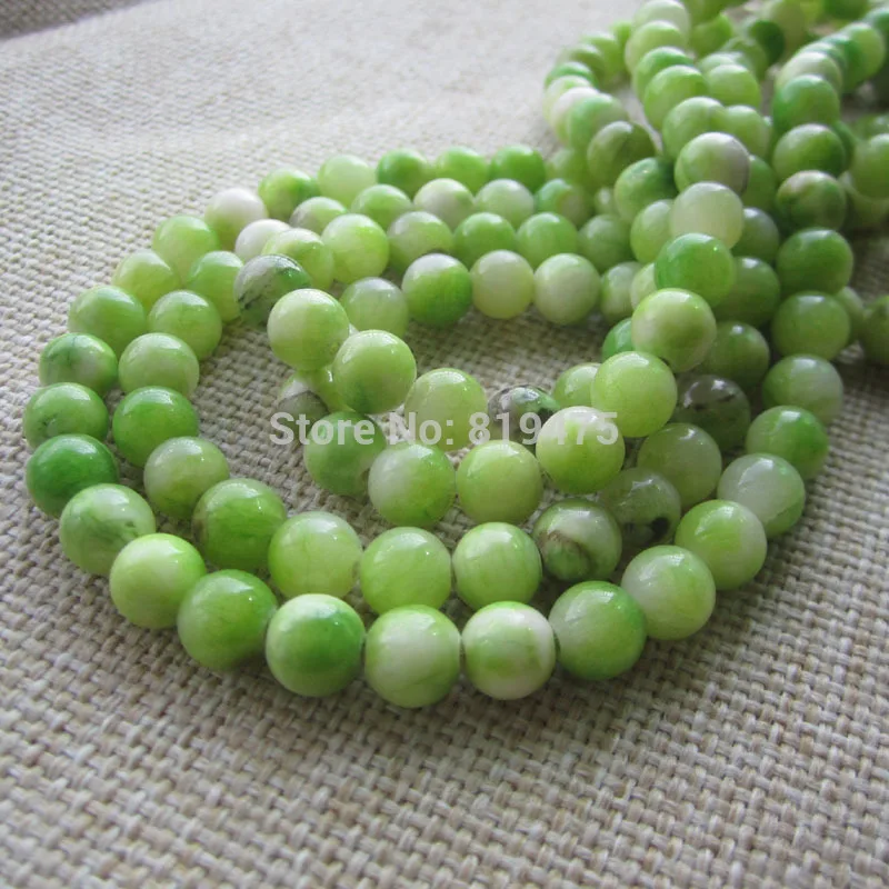 8mm Stone Beads Dyed Light Green Color 15.5" Fashion beads for jewelry