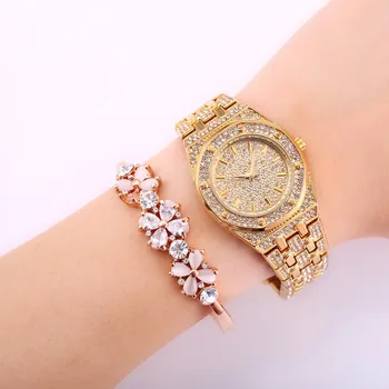 

Original Brand luxury Women's Watches Stainless Steel Ladies Rhinestone diamond Silver Gold Quartz Clocks Waterproof
