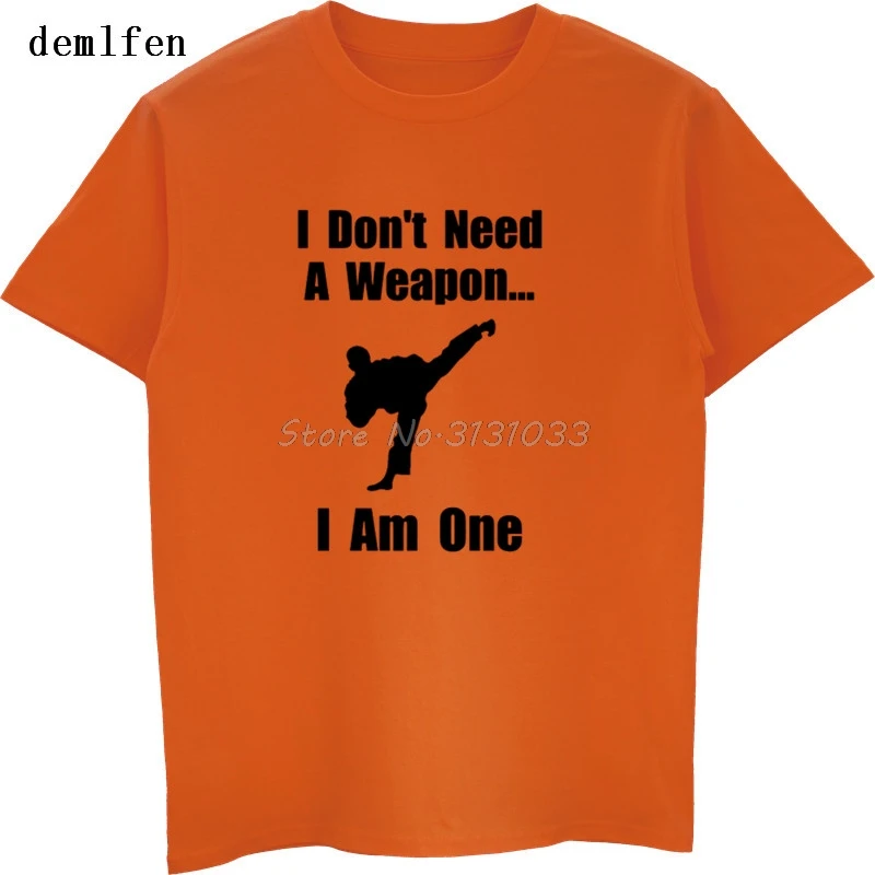Fuuny I Don't Need A Weapon Am One футболка с принтом тхэквондо мужская повседневная