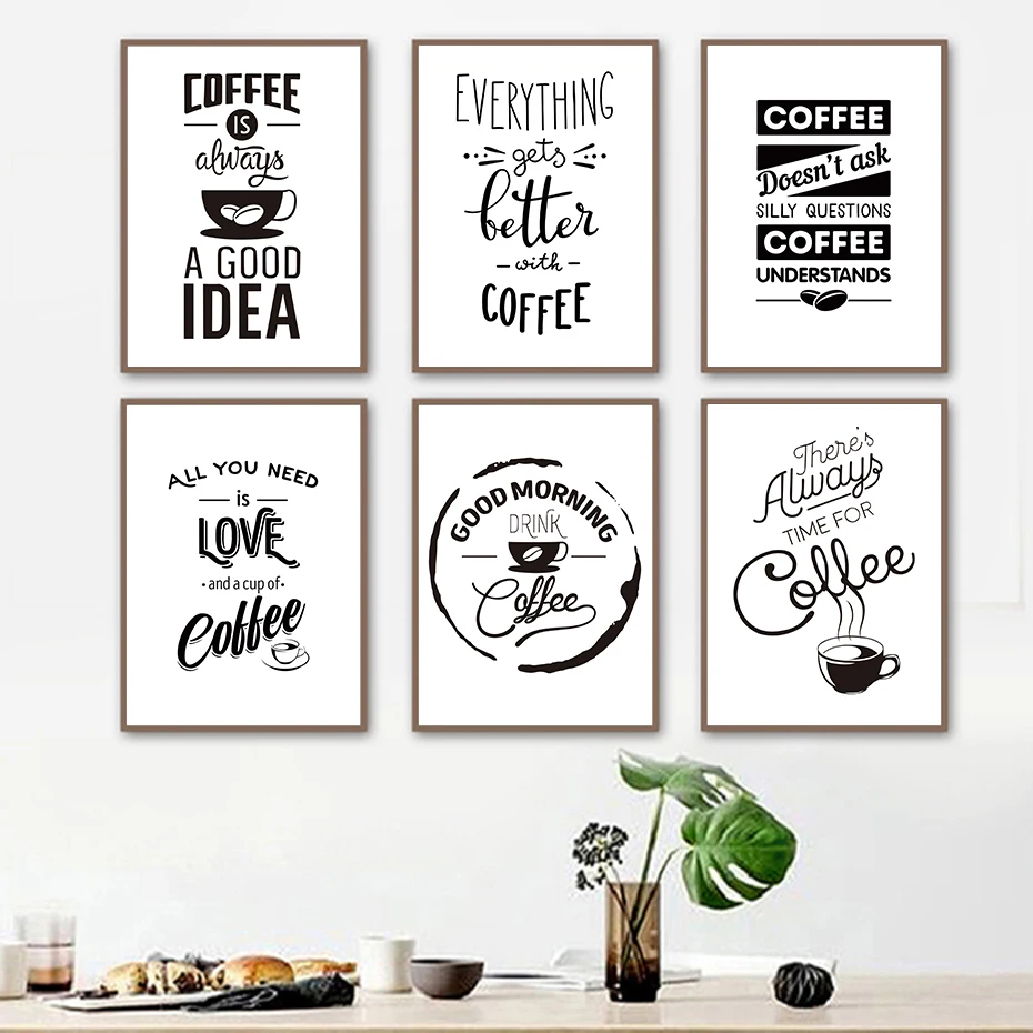 Специальная кофейная жизнь ничья и художественная стена с цитатой черно-белая картина холст картины Винтаж Плакат скандинавские принты гостиная домашний декор