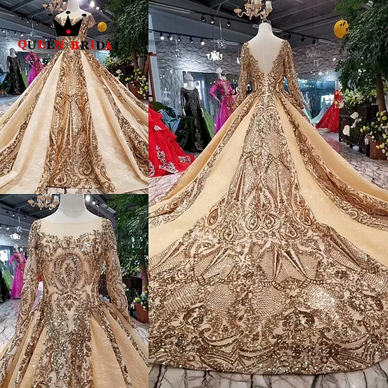 Халат De Soiree 2019 бальное платье цвета шампанского Длинные невесты платья vestido de festa
