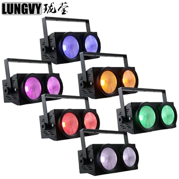 

Free Shipping 6pcs/lot China Factory Directly COB 2 Eyes 2x100w Led Blinder Stage Lighting for KTV Disco Stage
