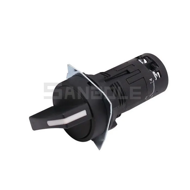 trancando botao interruptor rotativo plastico redondo punho botao de tres posicoes controle mm preto 02