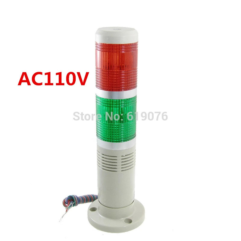 AC110V Красный Зеленый сигнал промышленные башня лампа Предупреждение Stack Light с звуковой сигнал аппарат