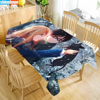 

Your Lie in April Table Cloth Oxford Print Waterproof Oilproof Home Rectangular Party Table Cover 100X140cm/140X250cm