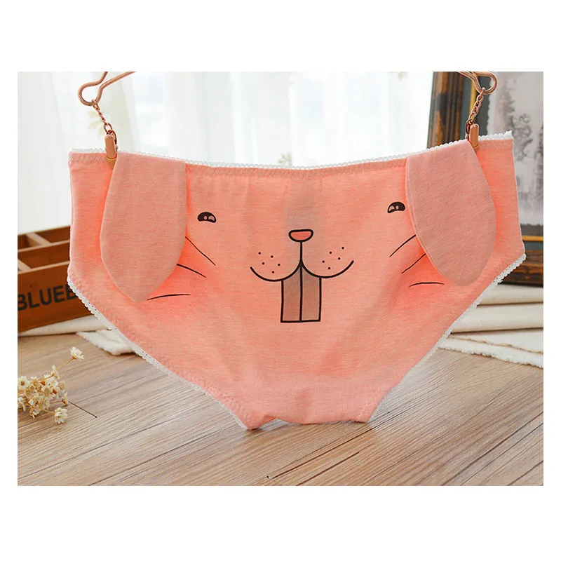 jamular Women Underwear Cute Cartoon Panties 3D Rabbit Ear Funny Briefs Girls Underpants Lingerie Culotte Female Cotton Panty