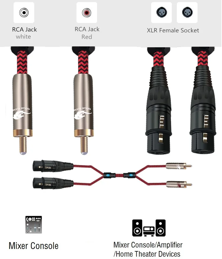 2 m cavo patch da mini jack a doppio XLR Cavo stereo da 3,5 mm a XLR da 0,3 cm a doppio XLR maschio Tisino