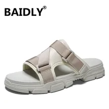 Летние мужские сандалии на мягкой подошве; пляжные сандалии с отверстиями; Повседневная Уличная обувь с открытым носком; мужские шлепанцы