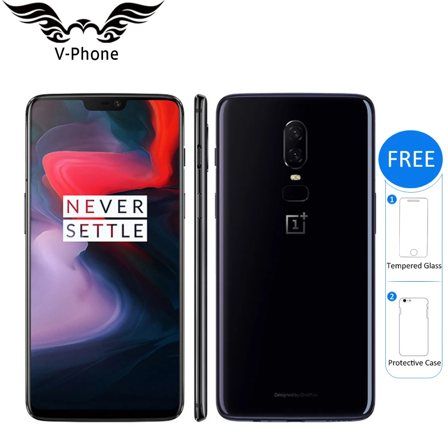 

6.28' Oneplus 6 A6000 6GB RAM 64GB ROM Android 8.1 Snapdragon 845 Octa Core Mobile Phone FingerPrint Face unlock
