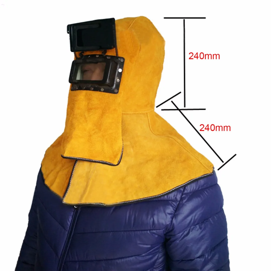 Newest Leather Solar Auto Darkening Filter Lens Protect Welding Neck Mask Helmet