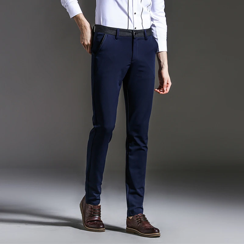 2017 New Spring Autumn Fashion slim fit Men Casual Pants Straight Dress