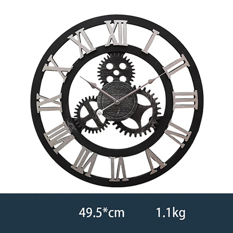 Современные ретро настенные часы антикварные металлические шестеренки механические римские цифры настенные часы Kol Saati настенные часы домашний декор