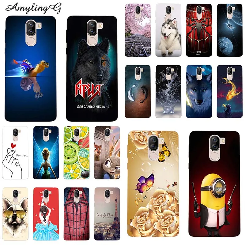 

Soft Phone Case For Doogee X60L X60 L 5.5" Case Print Rose Wolf Patterned Cover Soft Silicone Phone Back Shell Bags Fundas Para