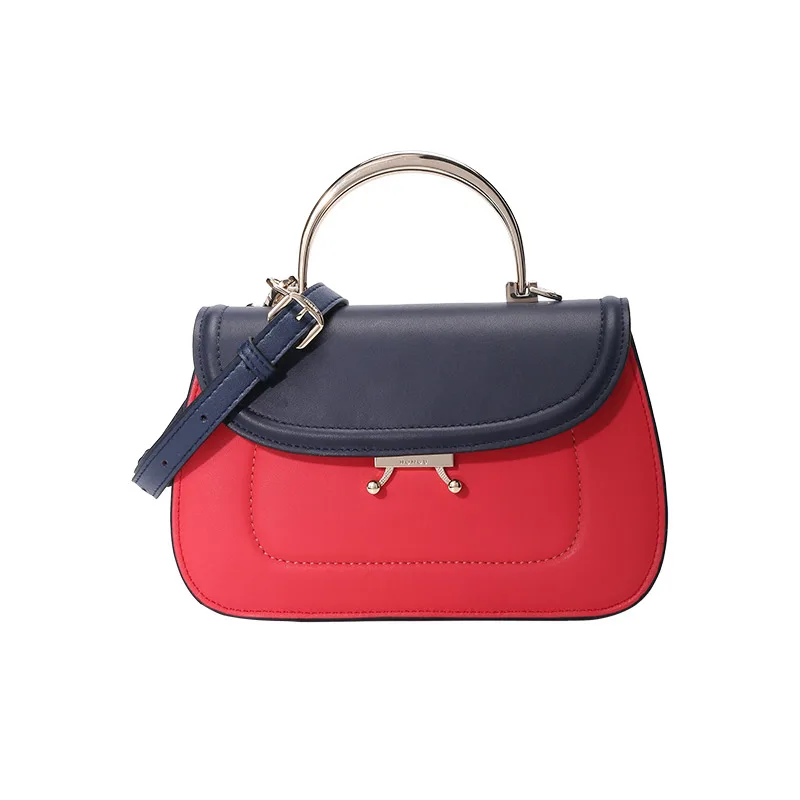

New Calfskin luxury handbags women bags designer Saddle-shaped casual buckle women's Messenger bags hit color shoulder bags