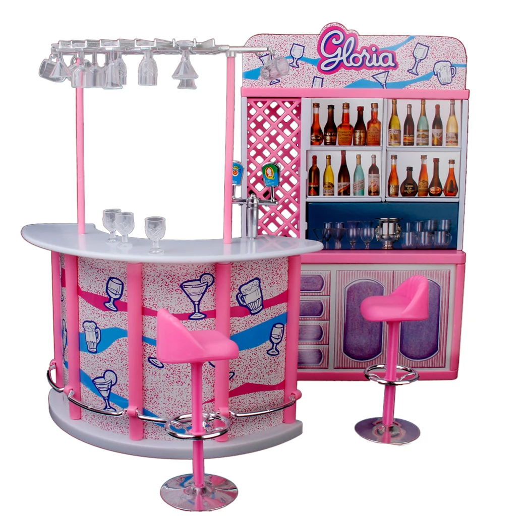 Plastic Gloria Dollhouse Furniture Bar Play Set For Dolls Classic 29cm