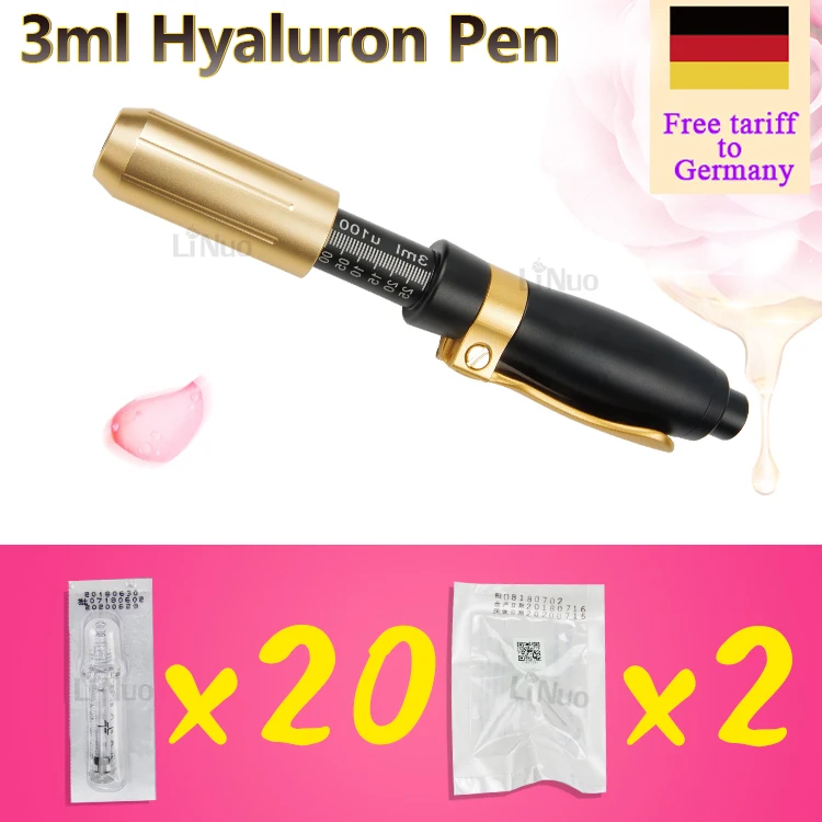 

Free tariff to Germany 3ml hyaluronic pen with 20pcs Syringe and 2 needle free atomizer hyaluron injection pen wrinkle removal