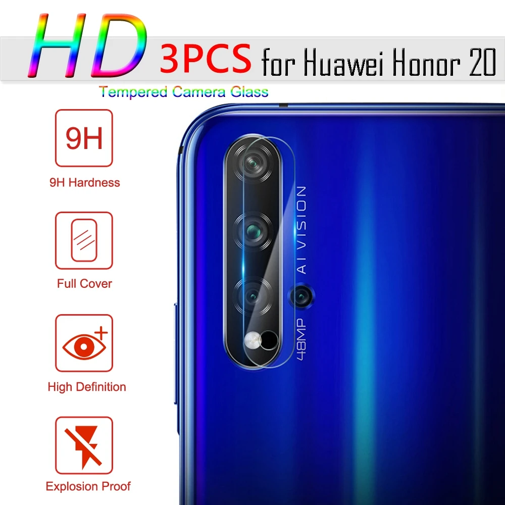

3Pcs Glass for Huawei Honor 20 Protective Glass on Huawei honor 20 Pro Back Camera Lens Tempered Camera Glass for Honor 20 YAL