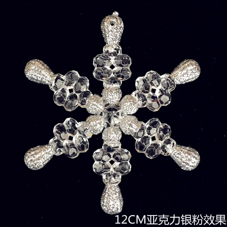 

Christmas ornaments window decorations Christmas tree pendant 12CM acrylic snowflake silver effect 1 piece