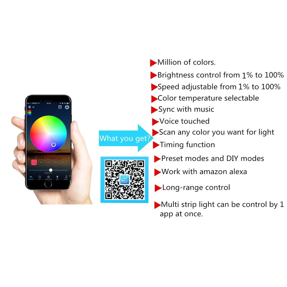 5 м 10 WiFi Светодиодная лента RGB водонепроницаемый SMD 5050 12 в rgb шнур Диодная гибкая Alexa